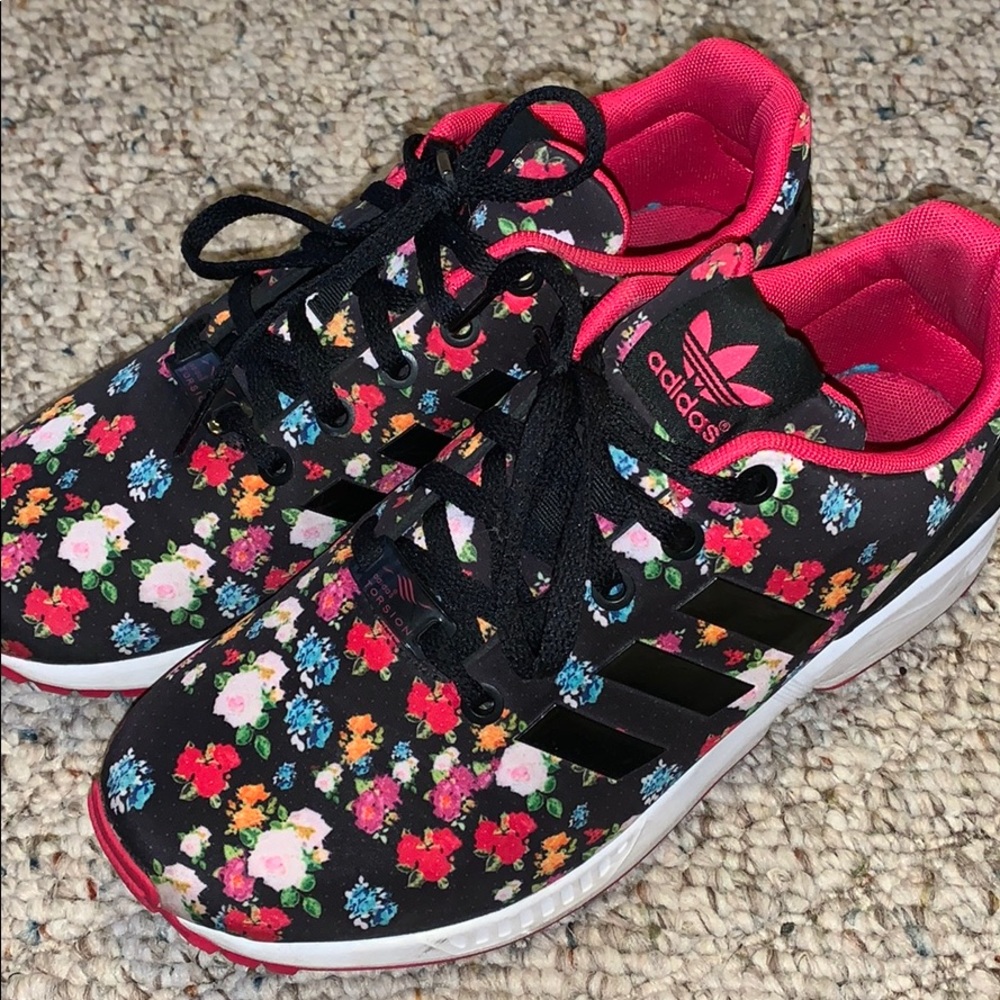 Adidas black floral torsions